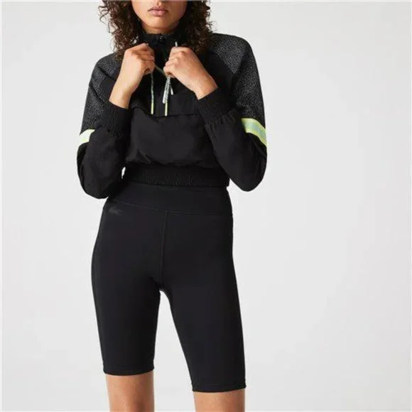 NWT Lacoste Women's SPORT Bike Shorts Color Black Size S, M, L - Picture 1 of 10